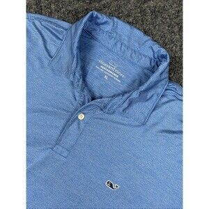 Vineyard Vines Performance Polo Men’s XL Golf Blue Stripes Stretch